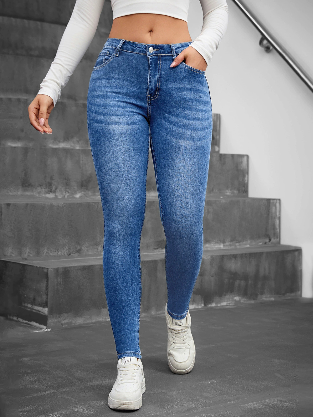 ZARA High Stretch Slim Skinny Jeans OEM Factory Direct
